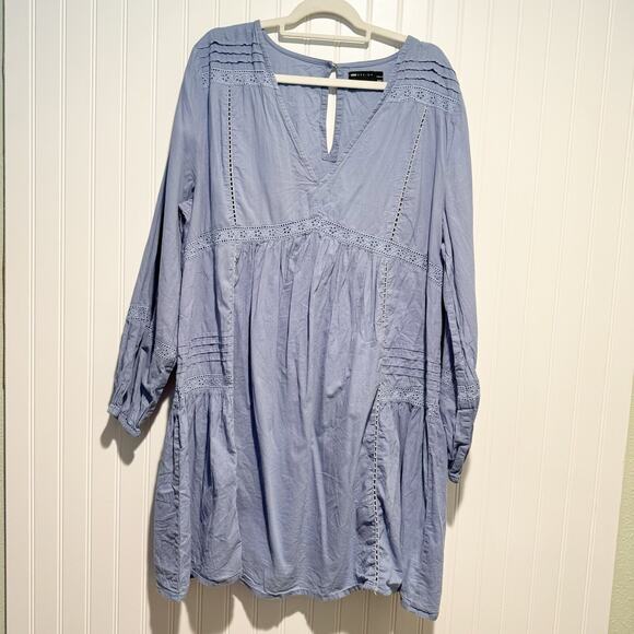 ASOS Dresses & Skirts - ASOS Maternity Blue Cotton Lace Dress Size 16